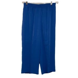 Vintage Allison Daley Womens Stretchy Waistband Elastic Rich Blue Capri Pants